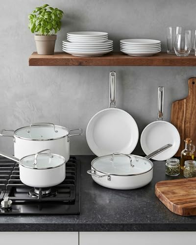 Ceramic Cookware Set Nonstick Pots and Pans Set Oven & Dishwasher Safe
