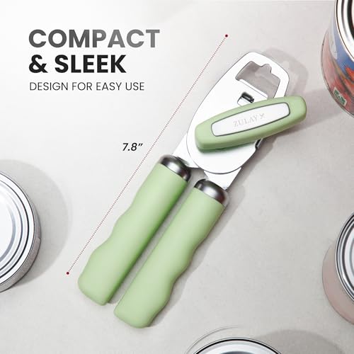 Manual Can Opener Heavy Duty Patented Stainless Steel (Matcha Cream / Comfy Grip)