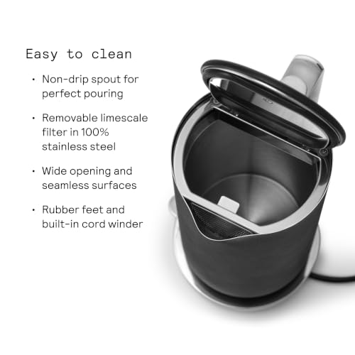 Kettle Electric Stainless Steel Tea Kettle 1.2L (Black)