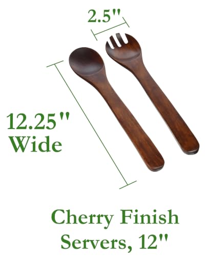 Cherry Finished Salad Servers (Cherry Finished / 12" Long)