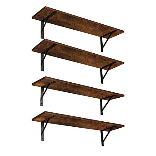 Long Wall Shelves (Rustic Brown / 39.4 Inch)