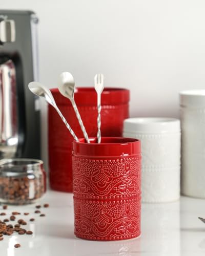 Kitchen Utensil Holder (Christmas Red)