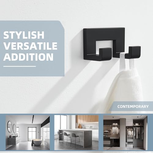 Double Towel Hook (Matte Black)