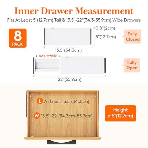 5" Tall Upgrade Drawer Dividers (5"H, 13.5-22"L)