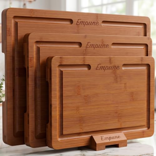 Bamboo Cutting Boards for Kitchen (Carbonized Bamboo(Brown))