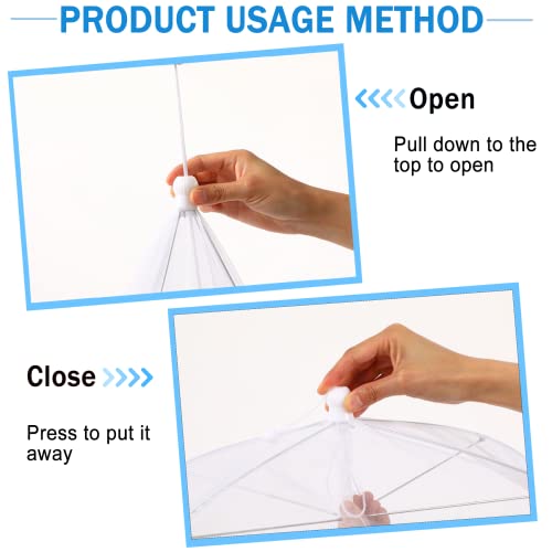 4Pcs Mesh Food Cover Tent Umbrella Pop Up Outside Outdoor Party Net (17"x17" 14"x14")