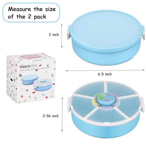 Kids' Rotating Snack Container Set (Blue 2 Pack)