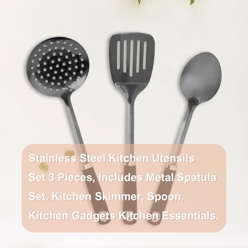 3 Piece Stainless Steel Utensil Set (Z-Black Cooking Utensils)