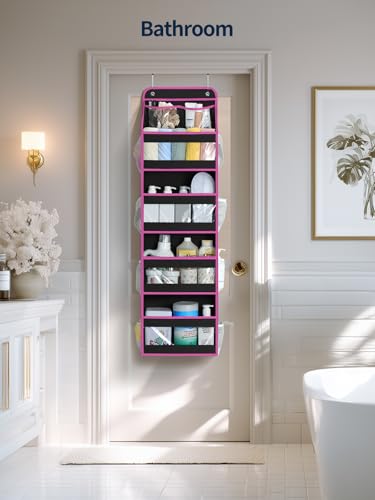 5 Tier Over the Door Organizer (Pink and Black / 5 Tier)