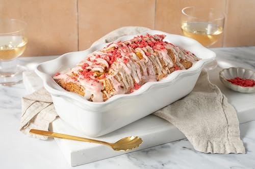 Stoneware 9" Fluted Pie and 9" Fluted Loaf Dish (White)