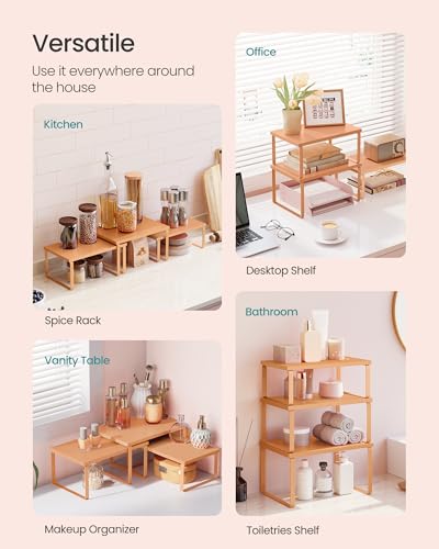 Cabinet Organizer Shelf (Apricot / S (4.6"H) + S (5.4"H) + S (6.2"H))