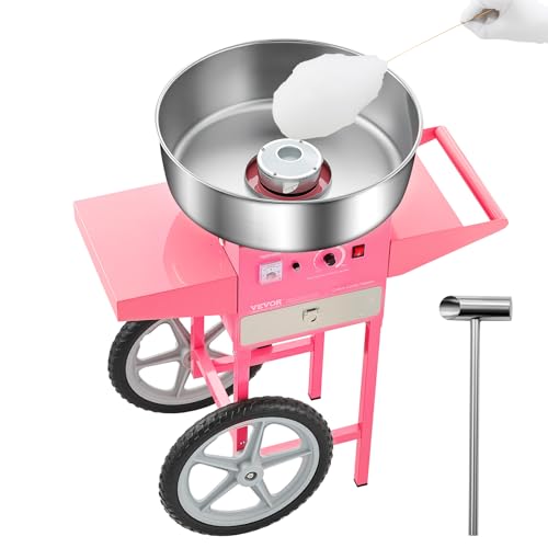Electric Cotton Candy Machine with Cart (Pink / With Cart)