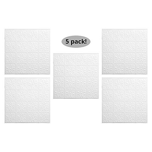 Tin Backsplash [5 (Pattern #27 Parisian Floral / Bright White Satin)