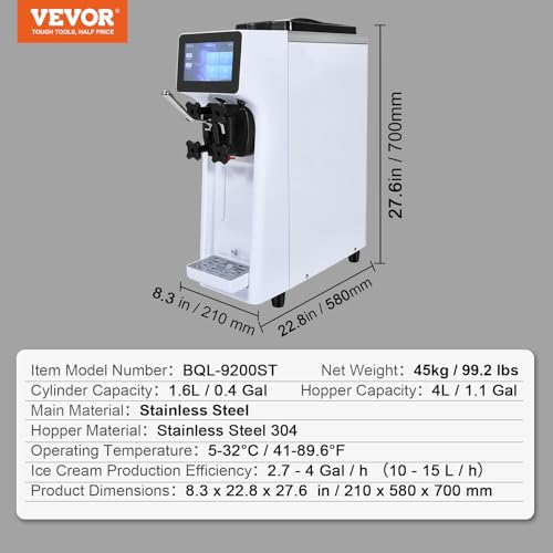 Commercial Ice Cream Machine 10.6 QT (Countertop 1 Flavors Flagship Model)