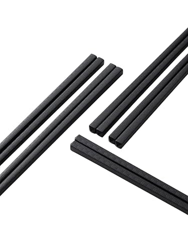 10 Pairs Fiberglass Chopsticks (black bamboo texture)