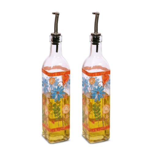 17oz Glass Olive Oil Dispenser Bottles Set of 2