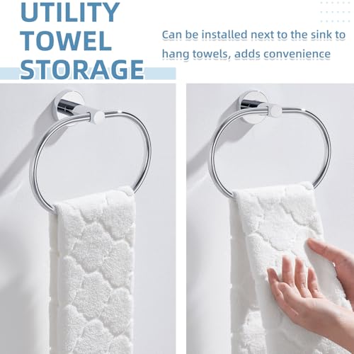 Hand Towel Ring for Bathroom (Chrome)
