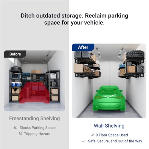 2 Pack 2x6ft Garage Shelving 24 (2 pack-2x6 ft / Black)