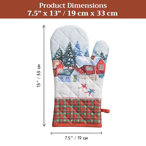 Maison d'Hermine Oven Gloves 100% Cotton Oven Mitt (125 - Megeve / 7.5" x 13" (Oven Mitt))