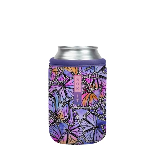 CanSok Sleeve for Beer & Soda Insulated Neoprene Cover (Butterfly Galaxy / 12oz Can Sleeve)