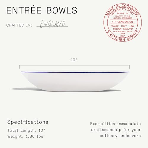 Cookware Set of 4 (4-Piece / White w/ Navy Rim)