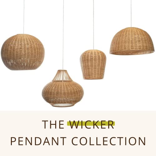 1050029 Wicker Pear Pendant Lamp (Natural)