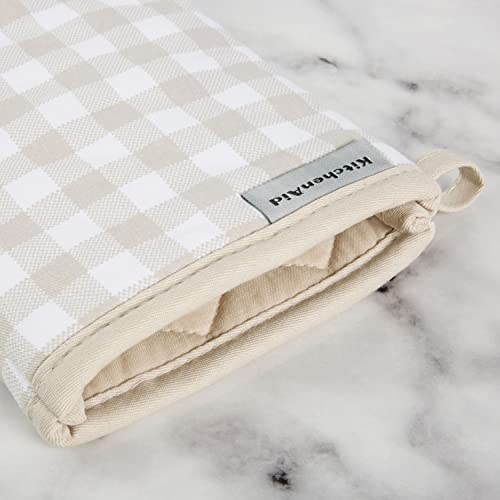 Gingham Oven Mitt 2 (Milkshake Tan / 7"x13")