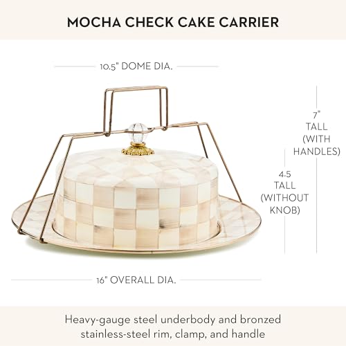Enamel Cake Carrier (Mocha Check)