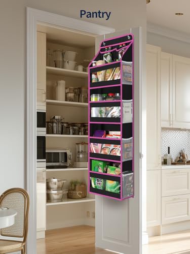 5 Tier Over the Door Organizer (Pink and Black / 5 Tier)