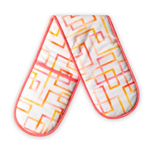 Double Oven Mitts 100% Cotton Double Oven Glove (073 - Summer Maze / 7" x 35" (Double Oven Mitt))