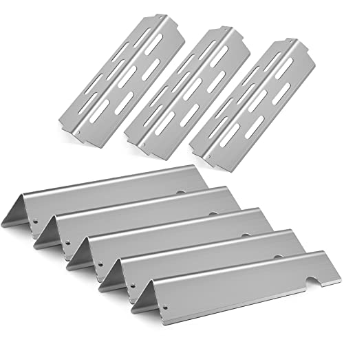 Stainless Steel Grill Flavorizer Bar BBQ Gas Grill Replacement Parts for Weber Genesis II 300 Series Genesis II E (Stainless Steel 3+5)