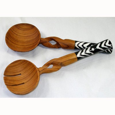 Olive Wood Salad Serving Set