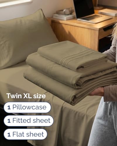 Twin XL 3 Piece Sheet Set (14 - Khaki / Twin XL)