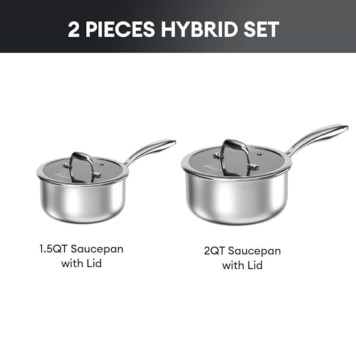 1.5 QT & 2 QT Stainless Steel Pots Set (1.5 Quarts & 2 Quarts)