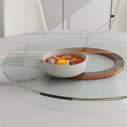 31.5" Lazy Susan for Table Top Tempered Glass Rotating Serving Tray for Dining Table
