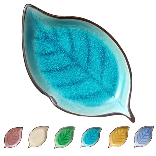 Ceramic Spoon Rest for Stove Top & Kitchen Counter Cooking Spoon Holder for Stove (A, Lake blue)