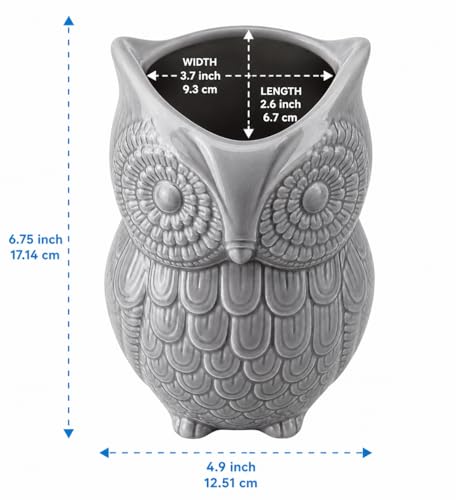 Gray Owl Utensil Holder (Gray)
