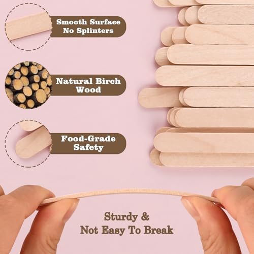 300 Pcs 4.5" Length Popsicle Wooden Sticks (300 Pcs Wooden Sticks)
