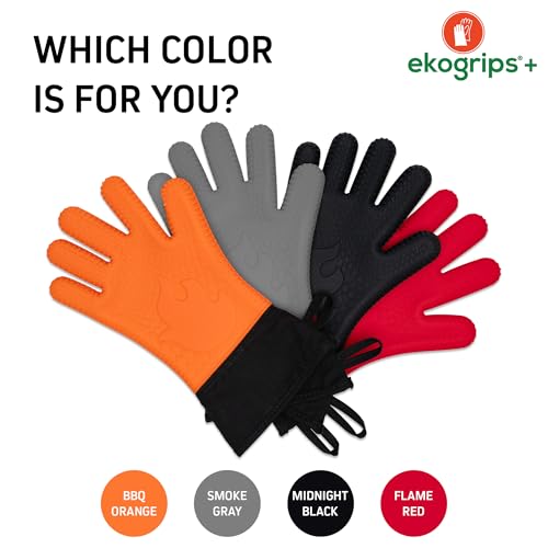 Ekogrips+ Premium Silicone Oven Mitts (Black / L/XL)