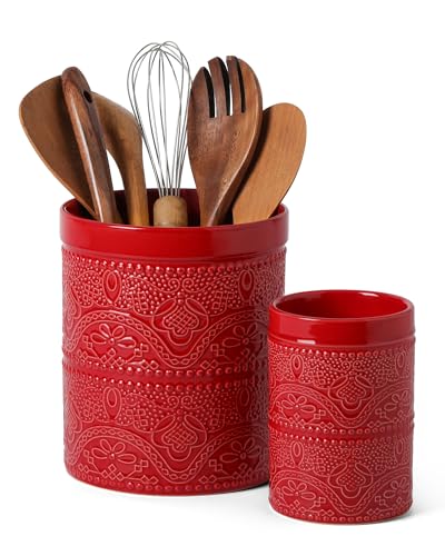 Kitchen Utensil Holder (2Pcs Christmas Red)