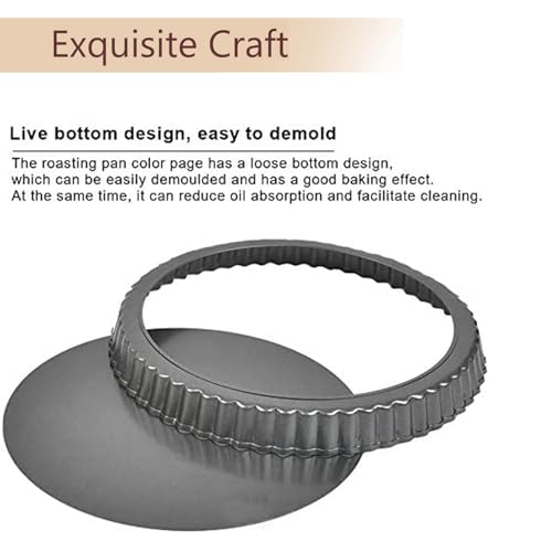 Tart Pan 11 Inch Tart Pan Carbon Steel Round Non (11*1.1Inch)