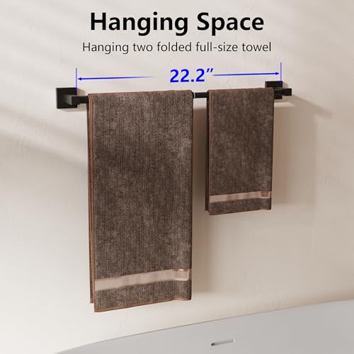 Towel Bar Towel Racks for Bathroom Wall Mounted (Matte Black / Wall-Mounted)