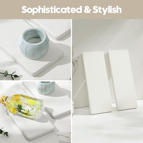 2PCS 7"x3.5" Water Absorbing Bathroom Sink Vanity Trays (2 Pack - Natural White / 7" x 3.5")