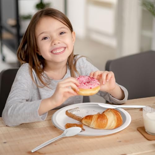 Small Paper Plates 7 Inch 150 Pack Compostable Dessert Plates (Whtie / 7in 150pcs)