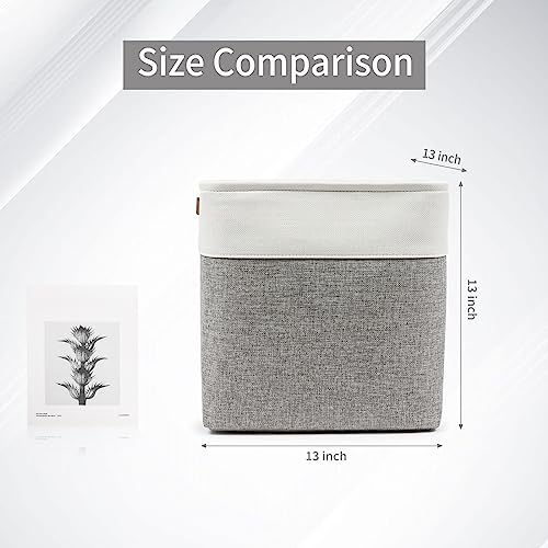 13x13 Cube Storage Bins (Gray / Off-White / Cube - 13"x13"x13")