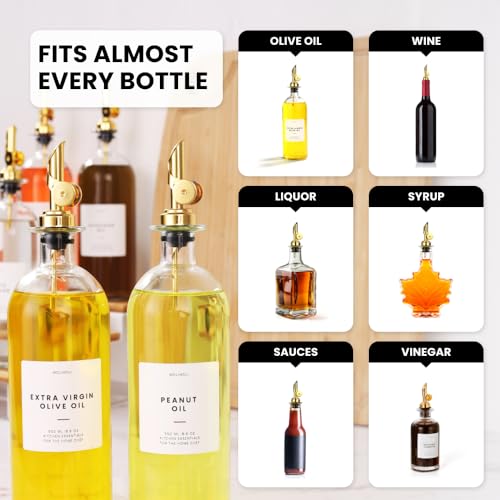 Liquor Pour Spout Made of Stainless Steel with Automatic Anti (Gold / Set of 4)