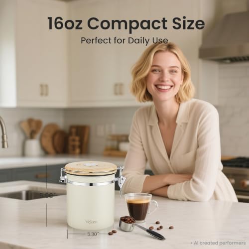 Coffee Canister (Cream / 16 oz)