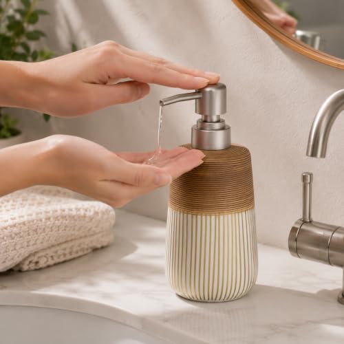 2 Pcs Ceramic Soap Dispenser Set (2 Pcs x 16Oz Soap Dispenser)