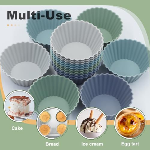 Large Silicone Muffin Cups (Grey Series / Large)
