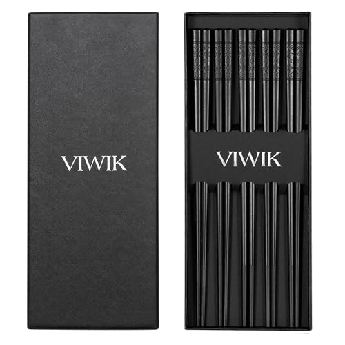 5 Pairs Premium Reusable Chopsticks (Black)